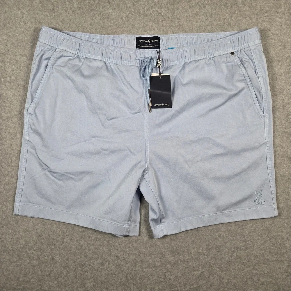 Psycho Bunny NEW Mens XXL Willis Stretch Tencel Shorts Windsurfer Blue Preppy